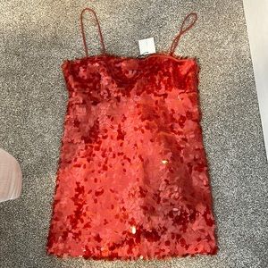 Zara red sequin dress